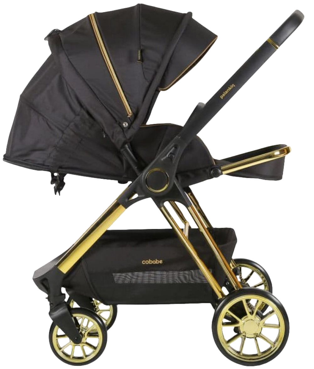 Коляска 3 в 1 Palankin Cobabe зр колеса-золото, черный